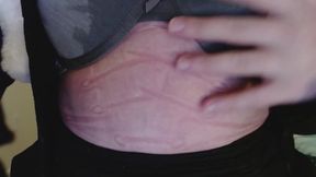 Live clips Spikey bra and corset with ice