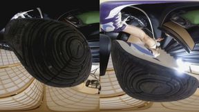 3DVR180The Asian giantess has smelly shoes socks feet and even smells bad around you