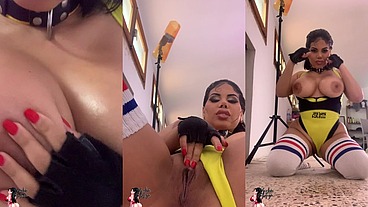 With submissive collar masturbating on the floor for you!!