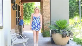 Sexy Blonde Shows Off Her Curves And Turns Heads In The Crowd