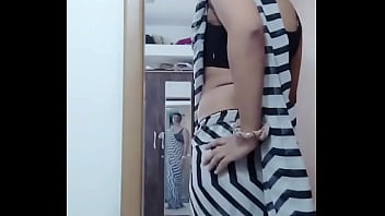 Sonupujara in saree crossdresser indian