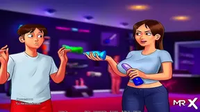 Young Beauty Tames Massive Toys Beneath Scorching Sun in Hot Cartoon Escape