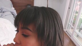 ”Glam beautiful babe with large tits gets her booty oiled before fucking”