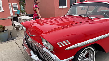 Viva Athena in Classic Car (1958 Impala)