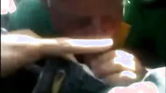 Amateur Daddy Gets Sucked by Stranger in Car