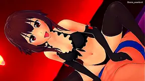 Magician Megumin wants to have fun with a big cock at the love hotel'she is ready to take