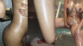 influencer mexicana desnuda y llena de aceite
