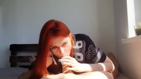 milf talking on a phone and her husband while cheating