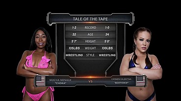 Carmen Valentina vs Mocha Menage Female Wrestling
