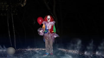 Naughty clown Giggles gives a deepthroat blowjob