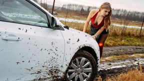 CAR STUCK Elegant Ellie got stuck in the mud