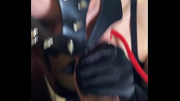 Leashed Slut in High Heels Gives Deep Blowjob &amp_ Swallows! [Mobile 4K]