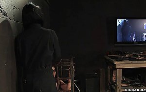 Slaves tormented on device bondage