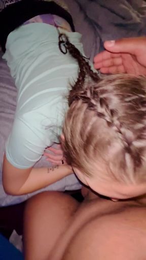 Sneaky Link with a White Slut Who Gags and Slurps BBC