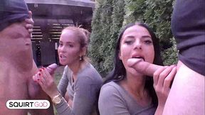 Outdoors Squirting Foursome! Giant Boobs Bitches Jennifer Mendez &amp_ Maddy Black Gush Girl Cum &ndash_ Squirt God 4k