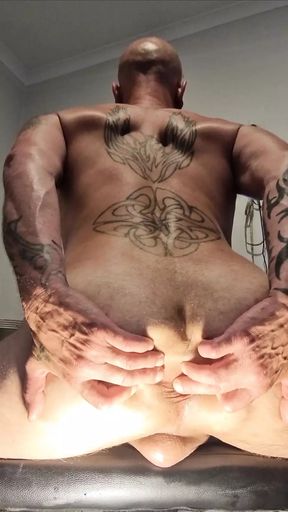Rubbing hard on everything. Fake pussy fuck