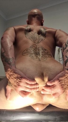 Rubbing hard on everything. Fake pussy fuck