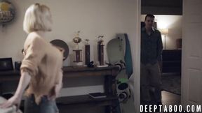 Kit Mercer lends a helping hand to her son's hard cock while taboo desires take over