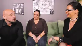 Horny milf with big boobs and chub goes wild in a hot threesome