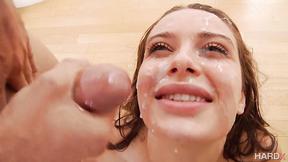”Insatiable Lana gets her stunning face covered in cum”