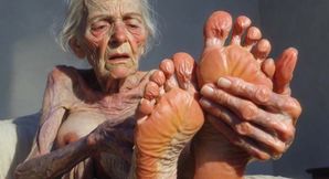 Granny Foot Oil Play - Self Massage Makes Her Horny and Dripping