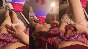 femboy show his underskirt pp