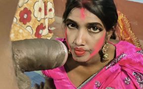 Holi Special, Bangladesi Porn Star Soma Does Blowjob, Doggy and Missionary Style Hard Pussy Fucking