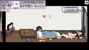 apartmentstory [pornplay hentai game] ep.4 this married woman is cheating while her husband is resting in the same room