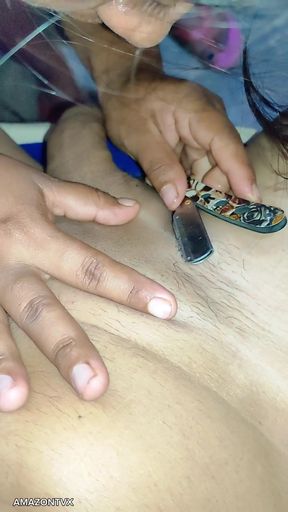 My neighbor shaves my little cock   Clip 1