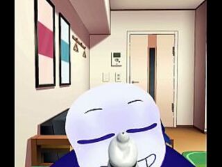 Homo sans peenar giving a kiss