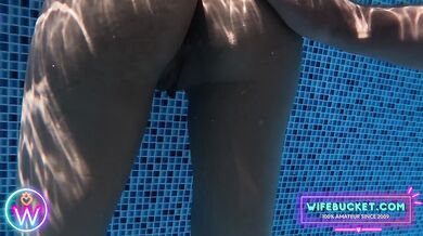 Amateur wife gets fucked hard in the pool by her husband