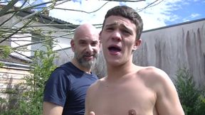 French slut fucked bareback by Stepdaddy in the garden