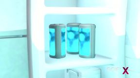 Super alien sex with a futanari in the sci-fi lab deepthroat choked scream