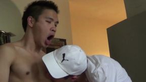 Asian slut used by a bad boy in sneaker
