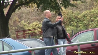 busty Milf picked up for outdoor sex