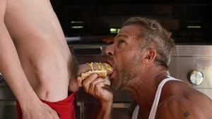 MEN: Big dick Joey Mills kissing each other