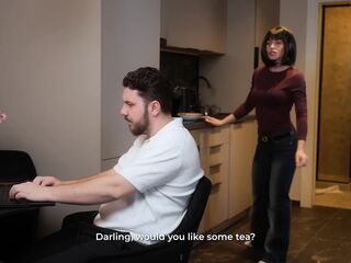 Secretary Marimoore Unfathomable-mouths a Wang and Has Coarse Sex with Her Boss During the time that His Wife Is in the Next Room