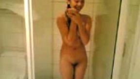 Petite Pinay girlfriend is shy to show me her tits in shower