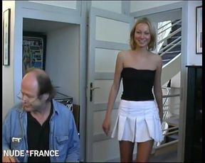 Pretty blonde teen studying French gets sodomized and facialized in 3way