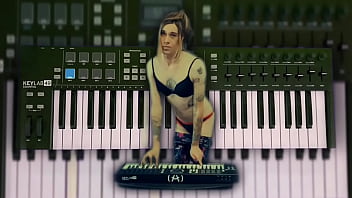 Pretty Piano Girl playing in her Panties