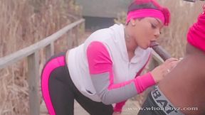 Cali Kush Large Ass Gets Fuck Outdoors In The Woods