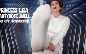 Princess Leia Lets POV Smell Her Stinky Pantyhose Covered Feet and Gives a JOI