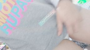 Call me soggy : Tinylittlebabyg soaks her pampers style diaper wearing a cute jumper