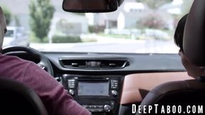 Petite teen Emma Jade gets her tight pussy drilled by her horny BF's father outdoors