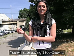Brunette Sabina gets fucked in the park
