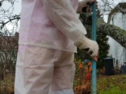 Outdoors Diaper Wetting with Transparent Rain Wear