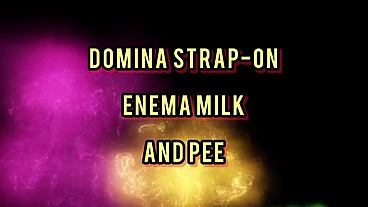DOMINA STRAP-ON ENEMA MILK AND PEE