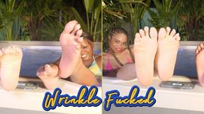 Wrinkle Fucked- Ebony Goddess Foot Fetish Femdom With Goddess Rosie Reed And Queen Melanin Soles Fetish Foot Addict Hottub Tease- 1080p HD