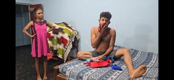 My stepbrother fucks me after sniffing my panties