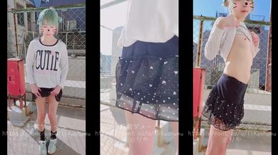 ゲーマー女子、屋上での限界露出！スジやアナルくぱぁ連続接写